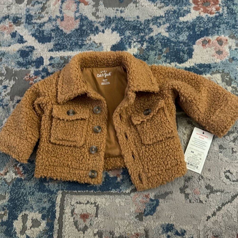 Cat & Jack Sherpa Teddy Shacket Shirt Jacket